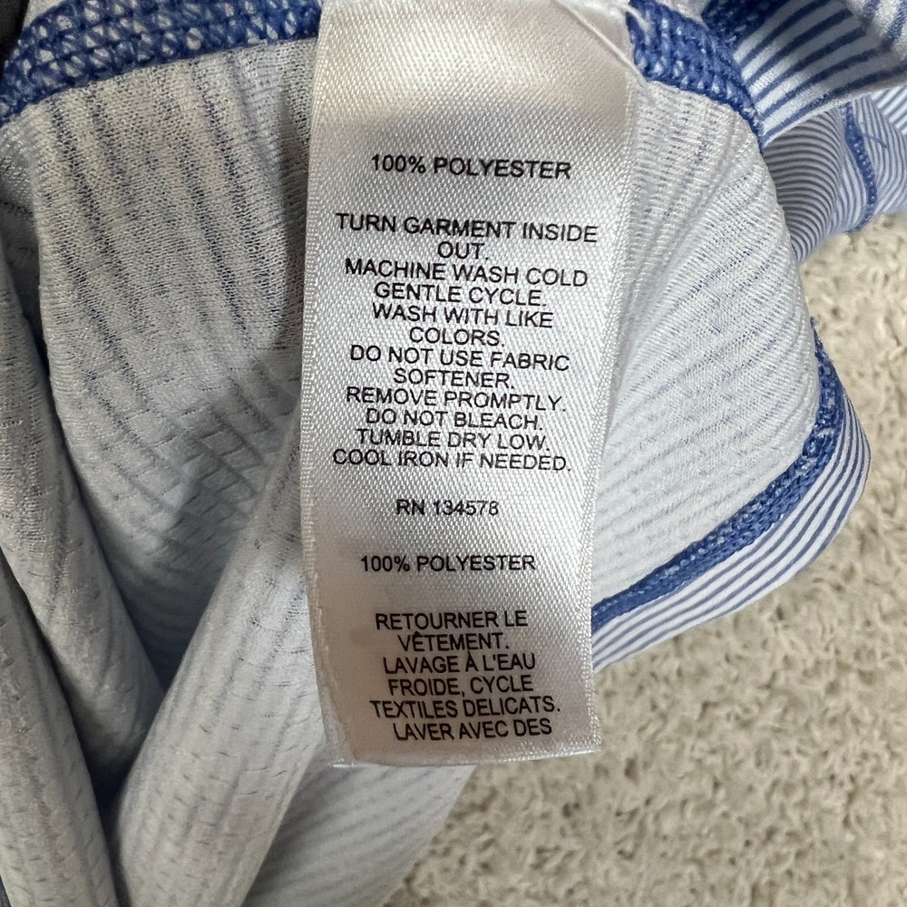 Vineyard Vines Pullover 1/4 Zip Shirt Mens XXL Blue Preppy Performance Striped - Picture 2 of 8